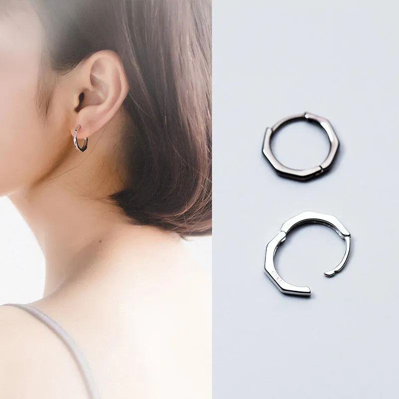 Colusiwei Simple Hoops Geométricos Pendientes para Mujeres Hombres 925 Plata de ley Estilo coreano Joyería Unisex Moda 2021 Hoop Huggie