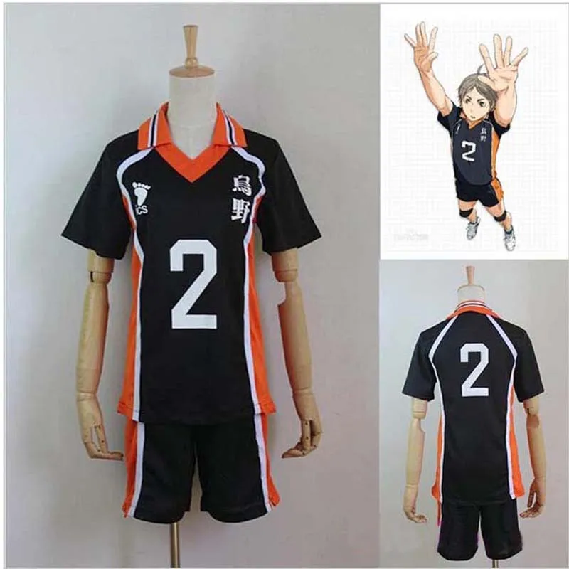 Maillot Cosplay Karasuno High School Sawamura Daichi - Ensemble T-Shirt Shorts #10 Anime
