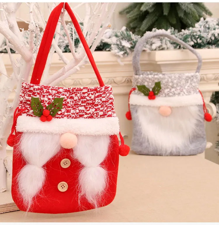 Drawstring Christmas Faceless Doll Gift Storage Cinch Bag Handmade Candies  Candy Bags