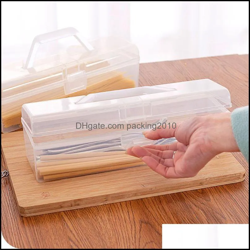 Storage Bottles & Jars Kitchen Handheld Chopsticks Tableware Spaghetti Noodle Food Box Pasta Container With Lid