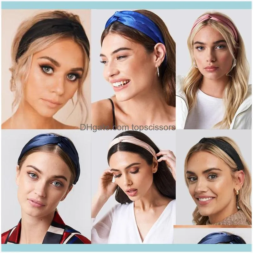 Fashion Women Girls Suede Hair Bands Solid Color Headbands Vintage Cross Turban Bandanas HairBands Accessories1