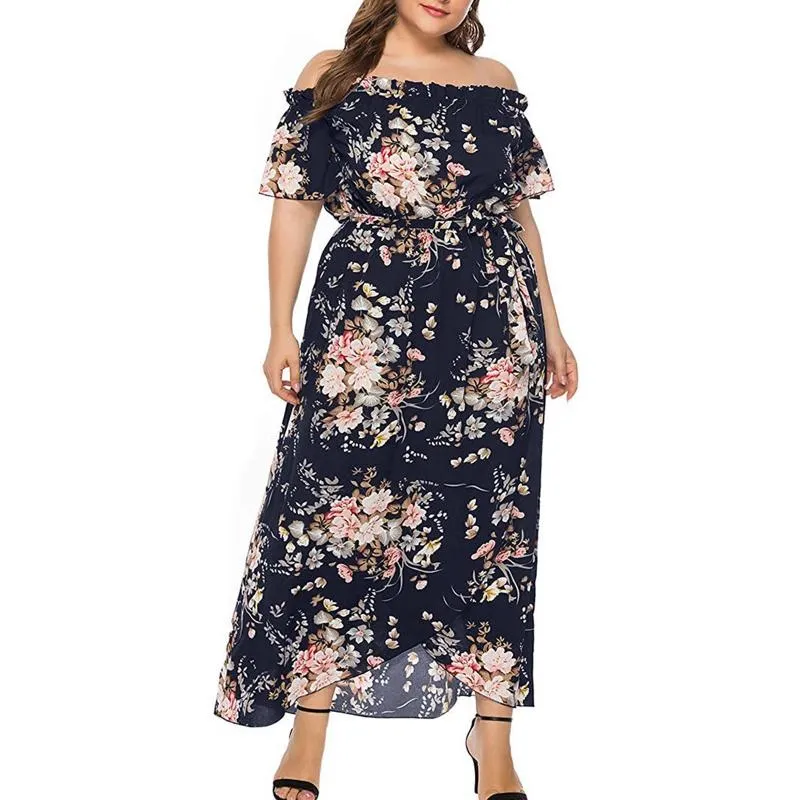 Casual Sukienki Plus Rozmiar Dla Kobiet 4XL 5XL 6XL Boho Sukienka Elegancka Luksusowa Letnia Odzież 2021 Seksowny Zomer Jurkj