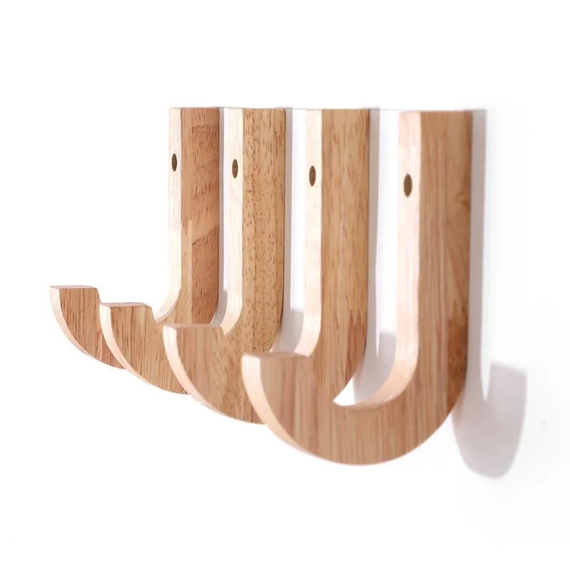 Natural Wooden Coat Hook Study Wall Mounted Clothes Scarf Hat Bag Storage Hanger Hooks Modern