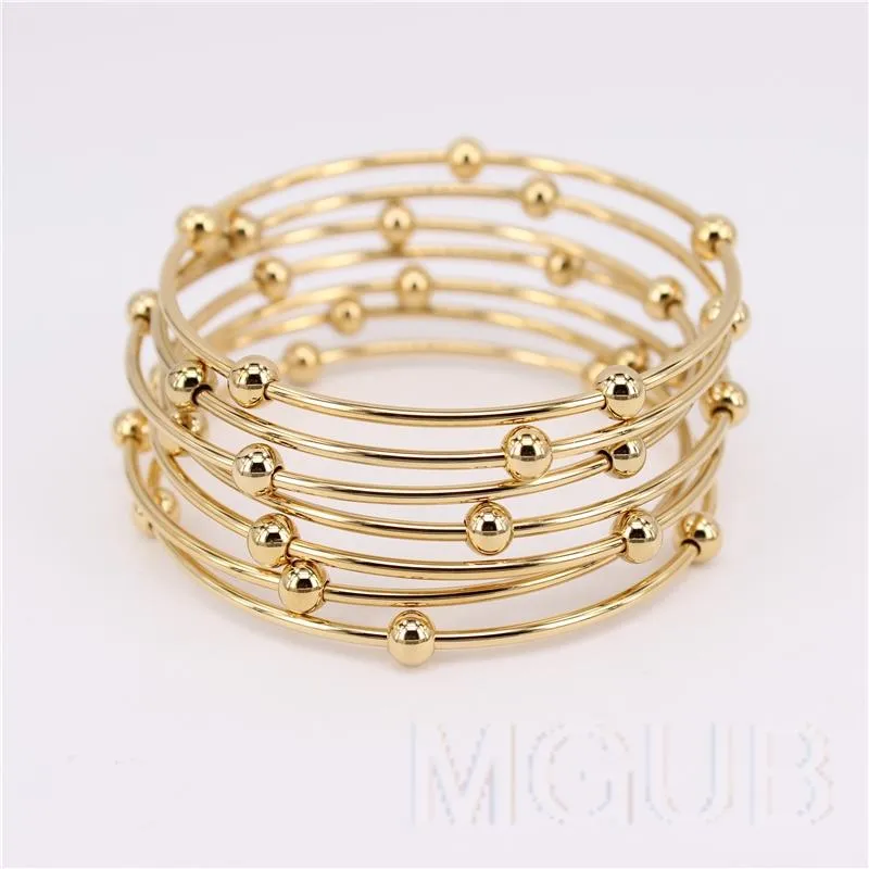 Bangle Gold Color 7 Piece Combination Bracelet 56mm Child 65mm 70mm Female Variety Of Wear Parent-child Jewelry LH994