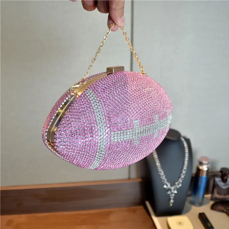 Rugby Ellipse Ball Ball Bolsa Para Rugbys Balls Embreagens Handbags Ladies Party Dinner Bag Aniversário Prom