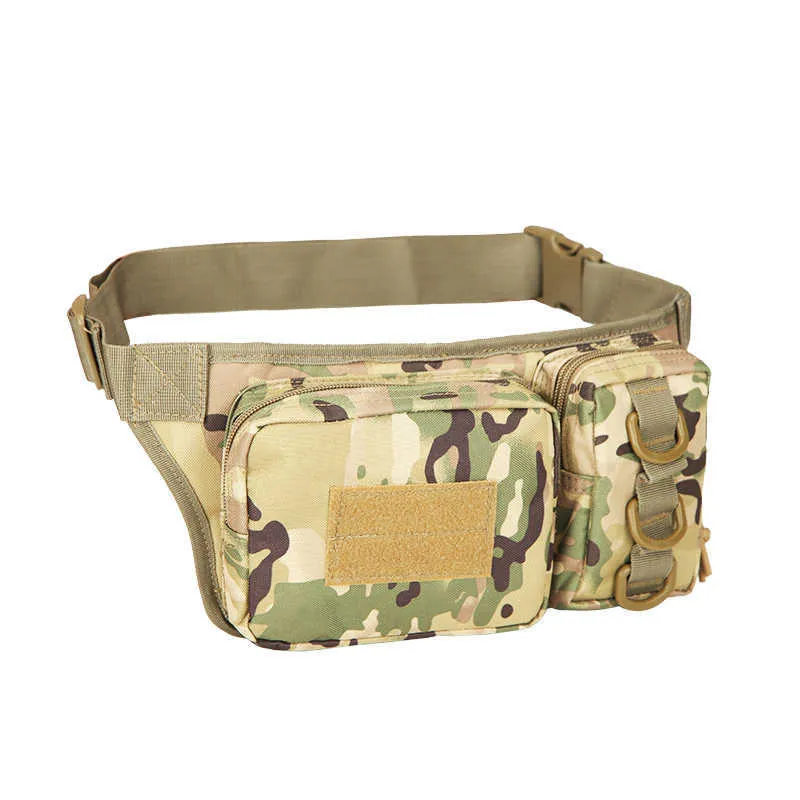 Män militär midja väskor taktiska sportfickor vattentäta kamouflage packar man bröst midja väska fanny packs q0721