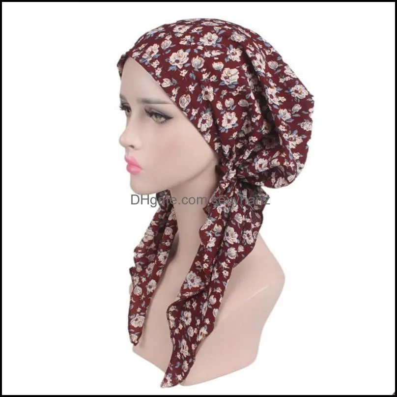 Beanie Hair Loss Cancer Woman Hat Sweet Turban Chemotherapy Cap Lady Long Hat1