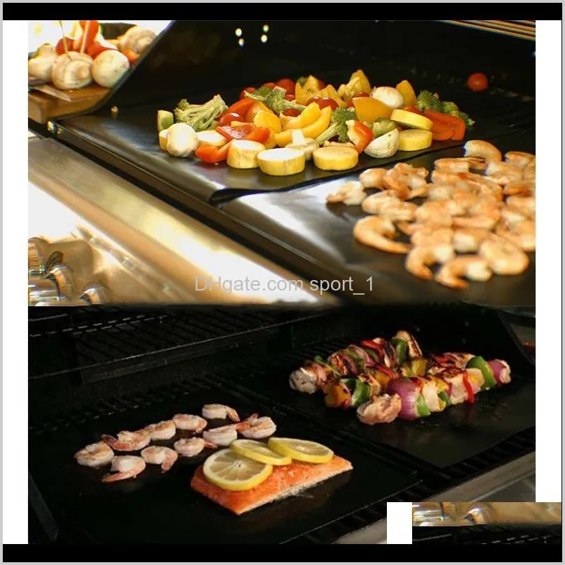 bbq grill mat durable non-stick barbecue mat 40*33cm cooking sheets microwave oven outdoor bbq cooking tool