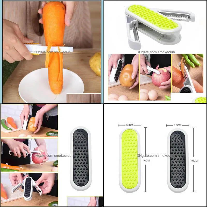 2 in 1 Folding Peeler Multi-function Fruit Vegetable Grater Stainless Steel Potato Carrot Slicer Creative Kitchen Tools RRD6887