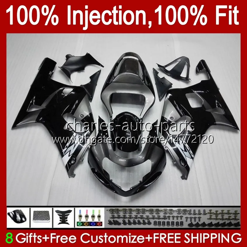 Injection Mold For SUZUKI GSXR 600 750 CC GSXR600 K1 01-03 Body 37No.71 GSXR750 GSXR-750 600CC 750CC 2001 2002 2003 GSXR-600 GSX-R750 01 02 03 OEM Fairing grey black blk