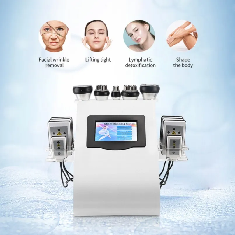 2021 Nieuwste vacuüm cavitatie RF Face Lift Vaccum Body Cellulitis Gewichtsvermindering Lipo Laser Afslank Machine