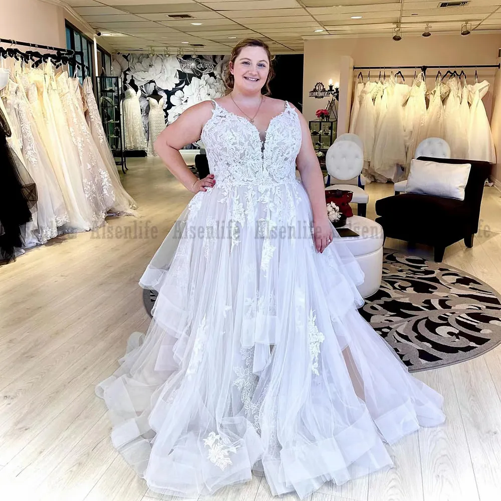 Plus Size Wedding Dress Lace Appliques Summer Boho Bridal Gowns for African 2022 Vestido de novia Custom Size