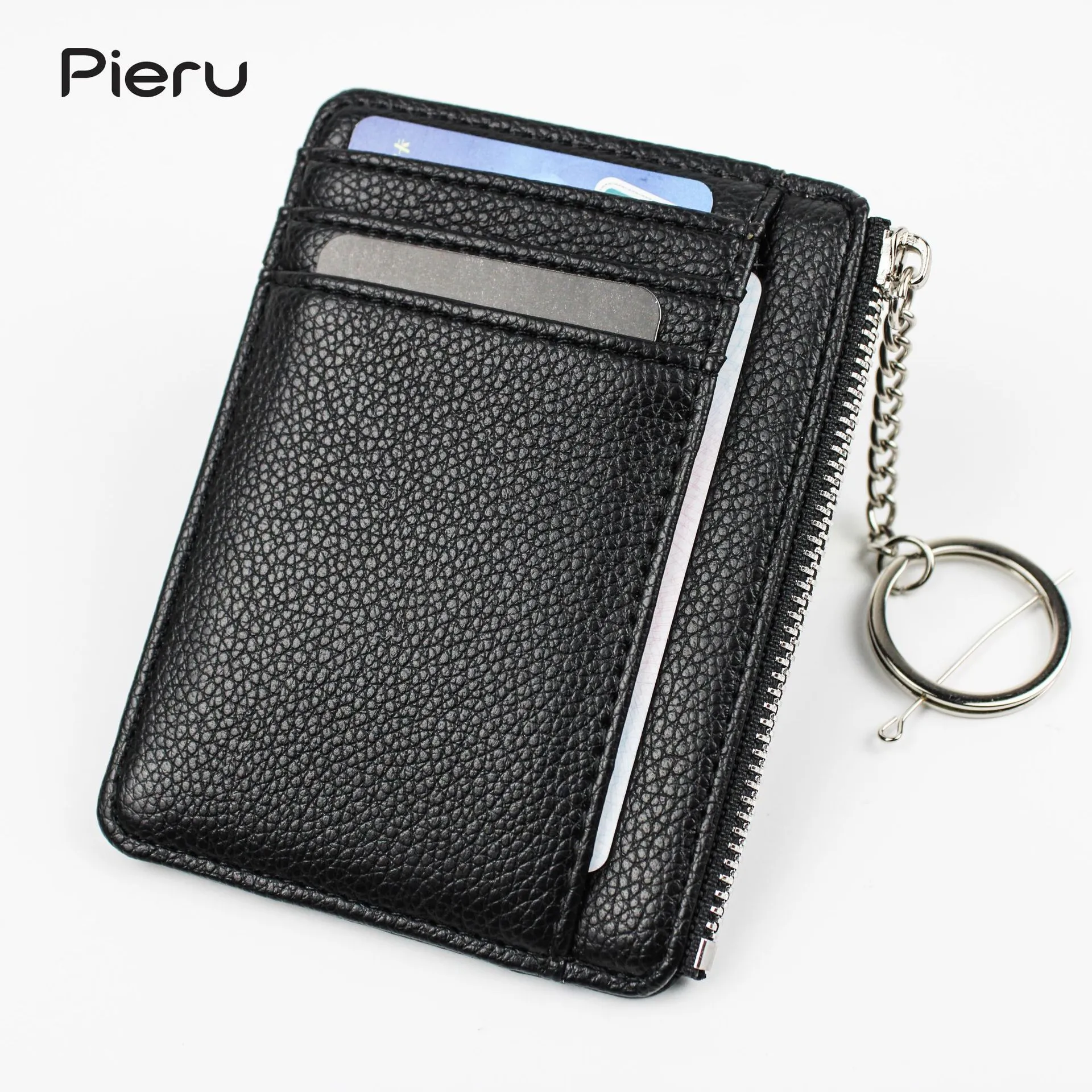 Genuine Leather Slim Card Holder With Key Ring Coin Pocket For Men Zipper Card Wallet From Jackmol 1 033.42 DHgate.Com