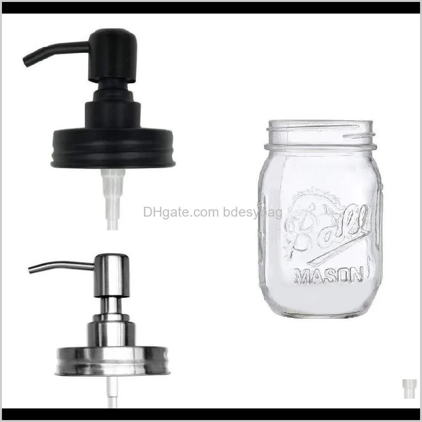 Liquid Aessories Bath Home & Gardenblack With Rust Proof Stainless Steel Pump For Kitchen And Bathroom Black Mason Jar Soap Dispenser Drop De
