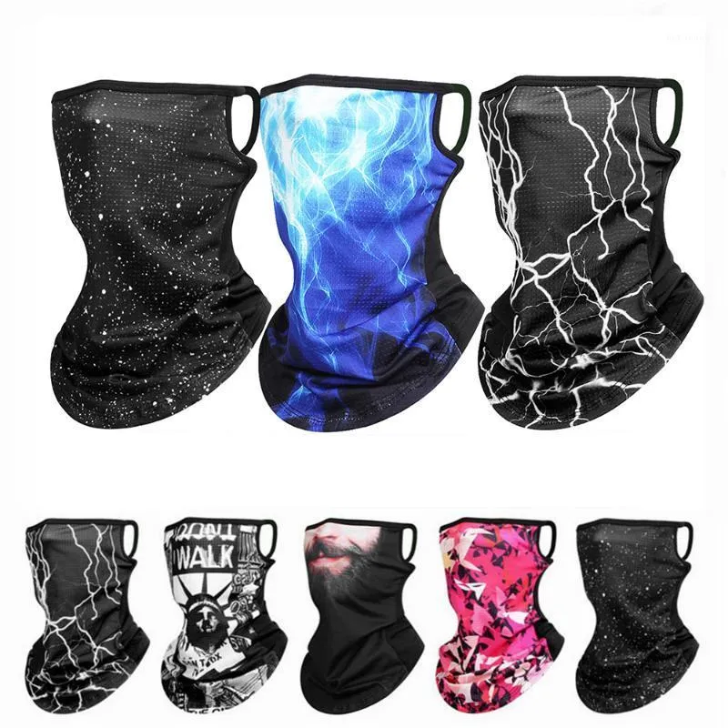 Été Protection solaire visage écharpe glace soie tissu refroidissement cou guêtre Bandana bouclier tête couverture Snood écharpes masques cyclisme casquettes