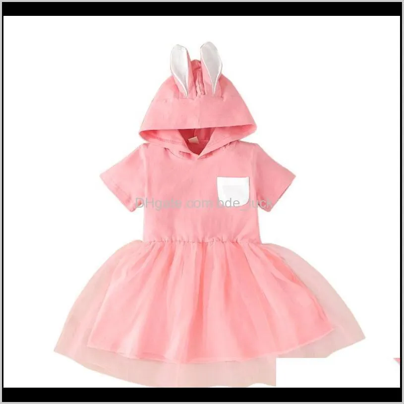 Clothing Baby, Kids & Maternitytoddler Baby Short Sleeve Easter Ears Hoodie Tulle Princess Dress Girls Dresses Drop Delivery 2021 Oe1Mm