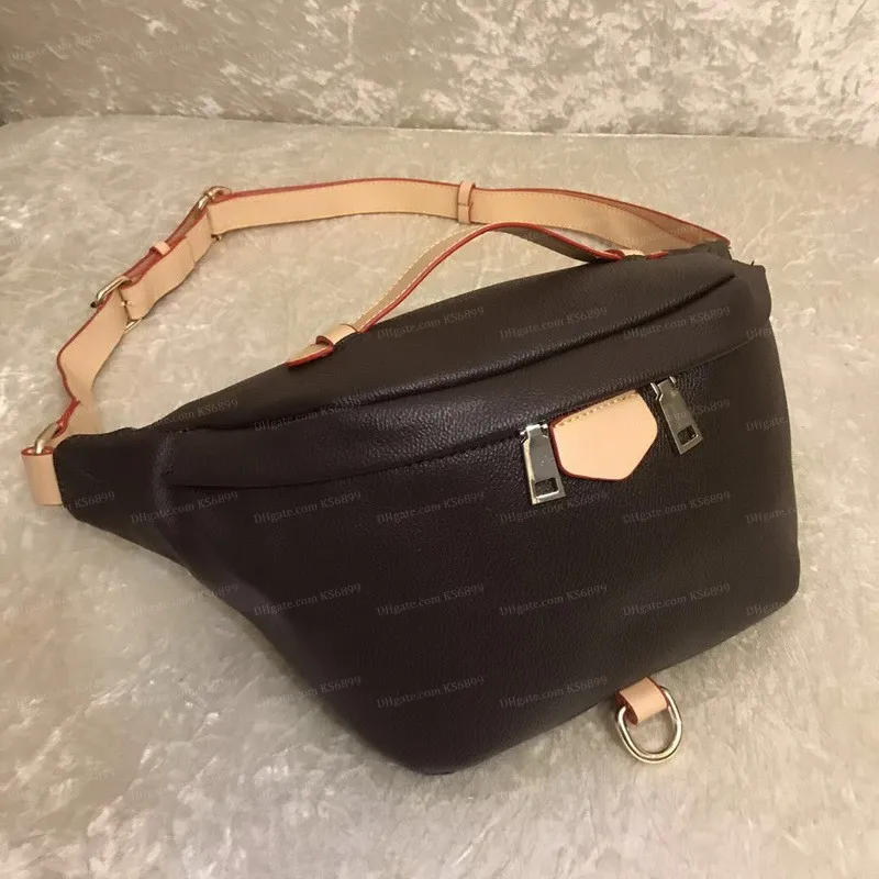 Moda Kobiety Talii Torba Pas Mężczyzn Fanny Pakiet Projektant Crossbody Brown Kwiat Talii Pack Studka PU Skórzane torby torebki