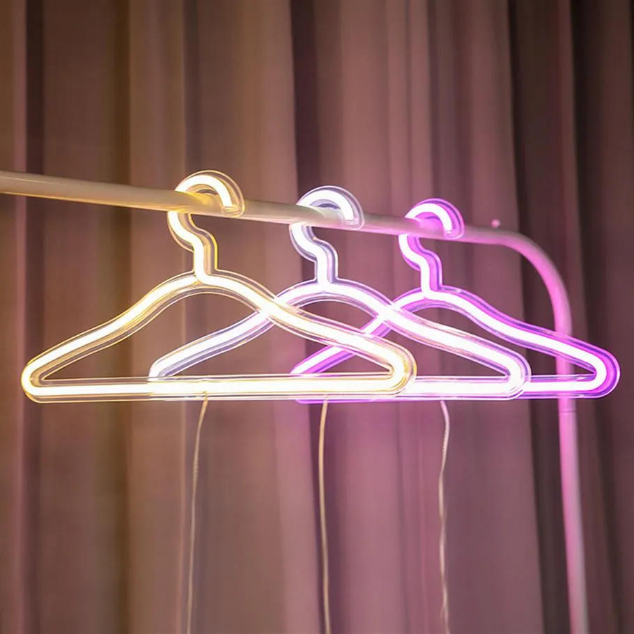 Creative Led Clothes Hanger Neon Light Hangers Ins Lamp Proposal Romantic Wedding Dress