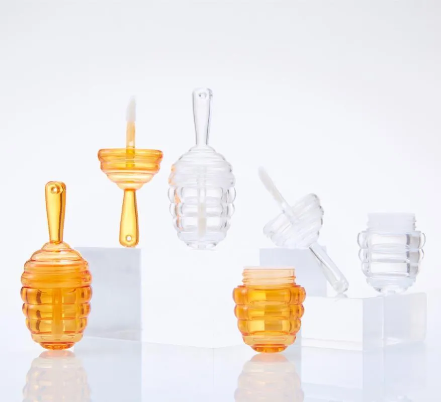 Bottiglie di stoccaggio Vasetti 9ML Bottiglia di lucidalabbra Miele Tubo di lucidalabbra Trasparente Ambra Plastica Contenitori fai da te Mini Strumento contenitore cosmetico vuoto