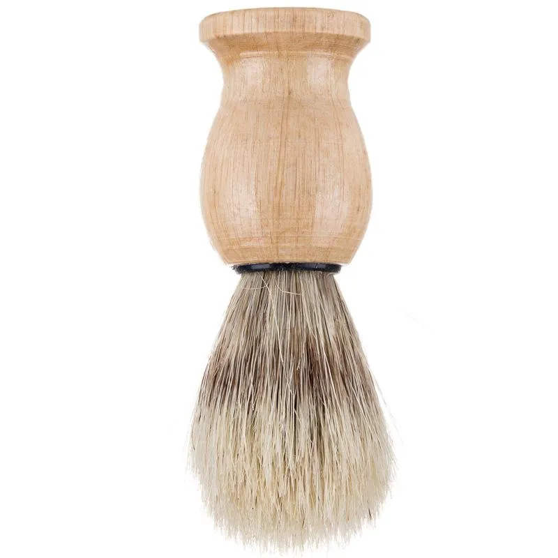 Nylon Solid Beard Brush Wood Color Bristles Shave Tool Men Male Shaving Brushes Shower Room Accessories Travel Gift 5wm