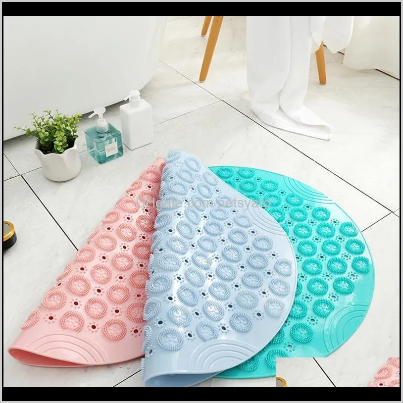 55cm round shape solid color bath mat home bathroom non-slip door floor mat cushion carpet foldable shower pad bathroom supplies