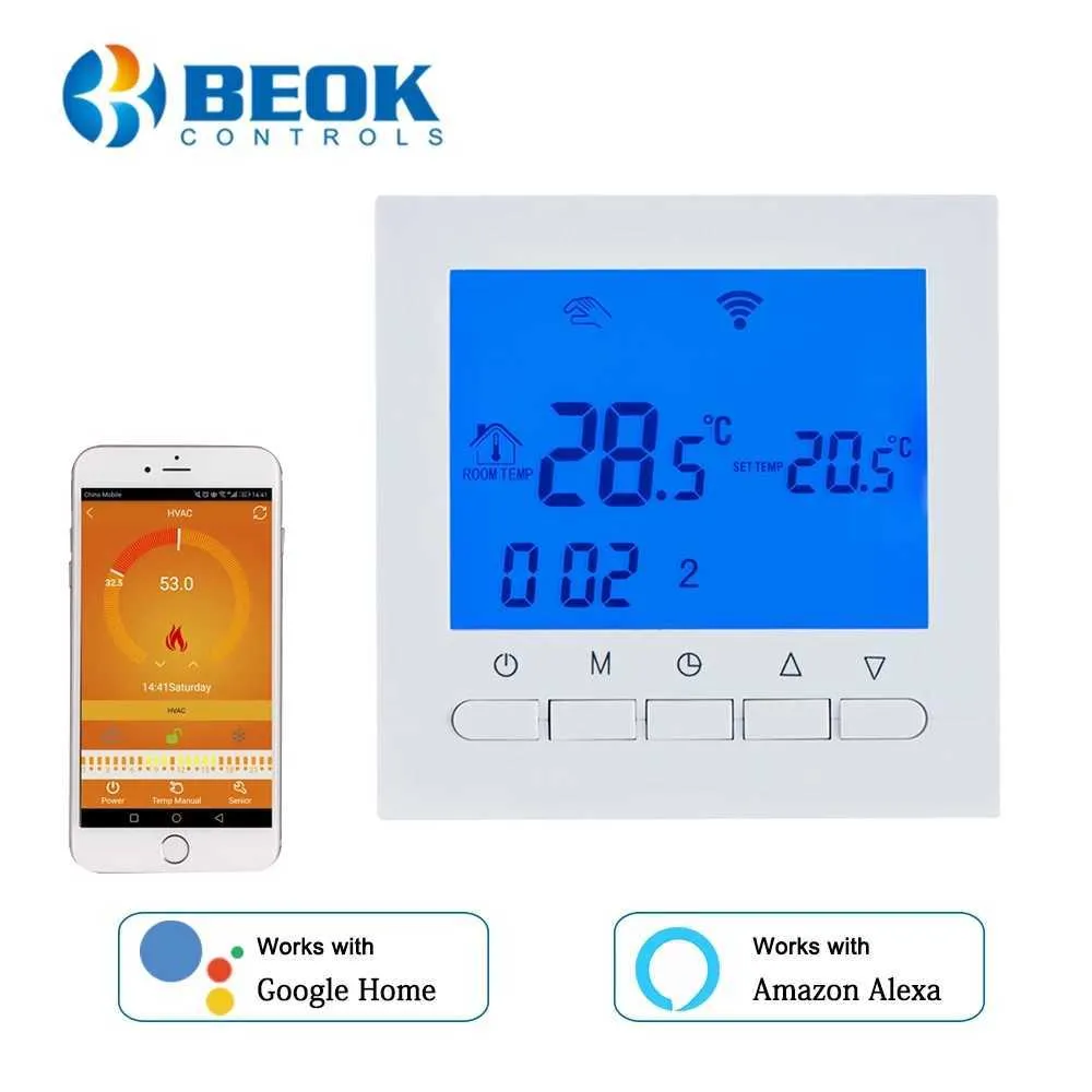 BEOK Wifi / Non-Wifi Room Heating Thermostat Temperature Controller for Gas Boilers Weekly Programmable BOT-313 210719