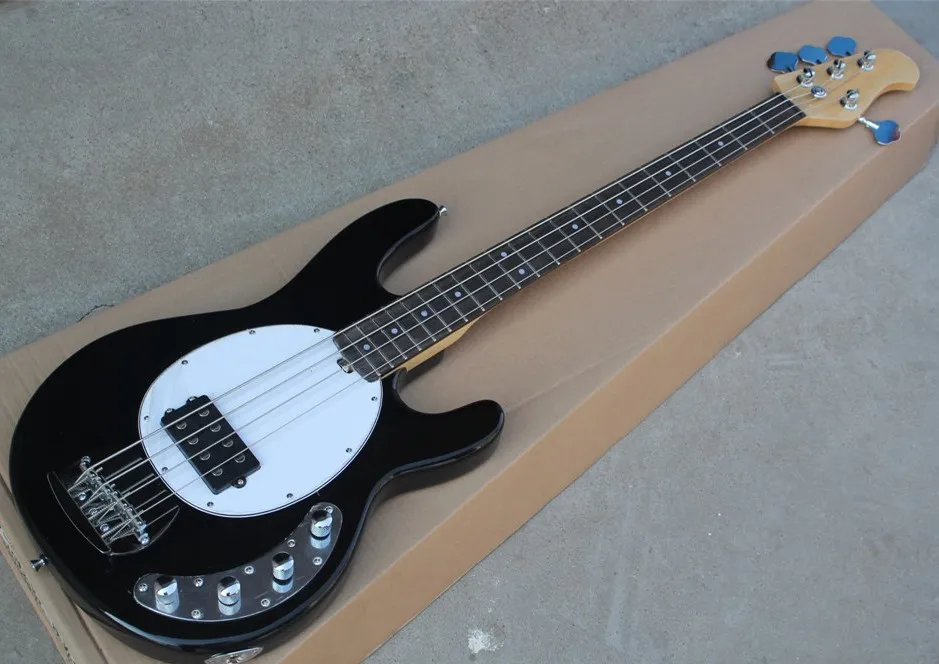 4 Strings 21 Frets Electric Bass Guitar with Black Body,Active Pickups,Humbucking pickups,Can be customized