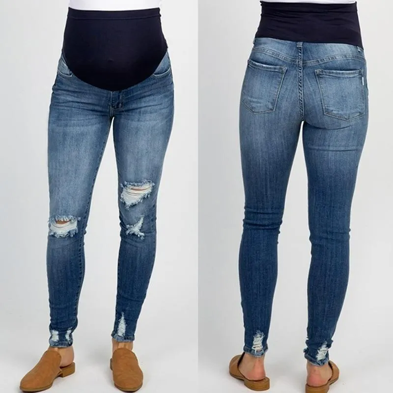 Mutterschaft Hosen Jean Hosen Elastische Taille Bauch Lift Schwangere Frauen Zerrissene Jeans Für Schwangerschaft Kleidung Hohe Taille Hose