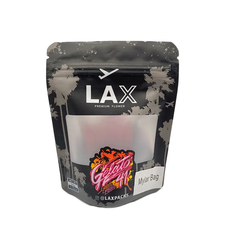 Lax Laxpacks Premium Flower Mylar Bags 3.5g 4*5 Resealable Edibles Herb