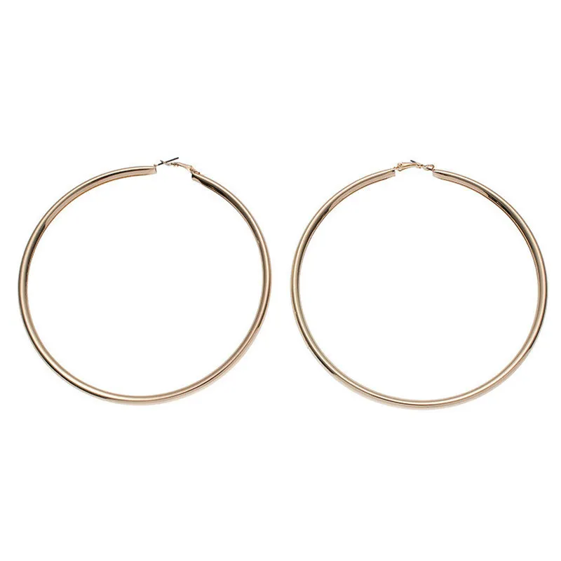 Giant Nickle Free Gold Round Hoop Charm Earring Kobiety 120mm Cienkie Duże Hoop Kolczyki 110mm