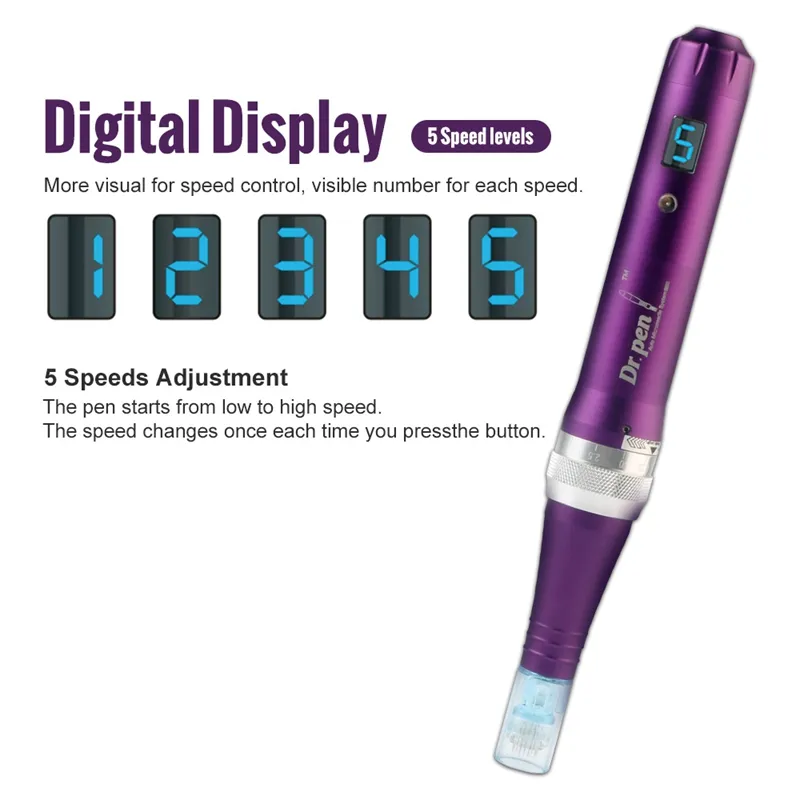 La più recente penna ricaricabile wireless Dr X5-W Auto Microneedle regolabile 0,25 mm-2,5 mm Dermapen elettrico a 5 velocità CE