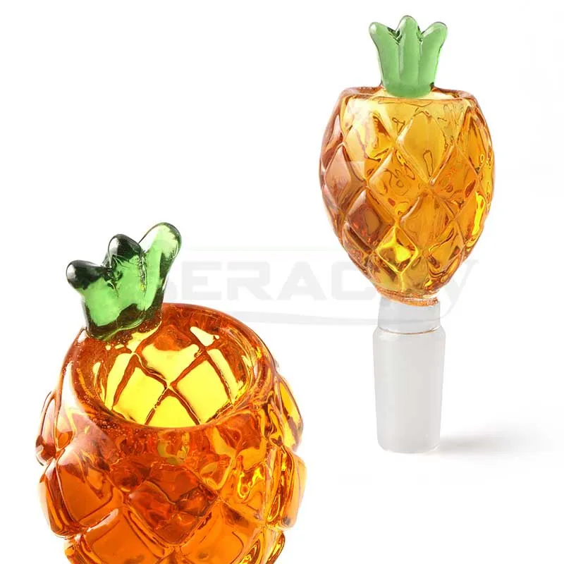 DHL !!! Beracky ananas glas rökning skål 14mm man färgad heady bong skålar bit för vatten bongs dab rigar rör