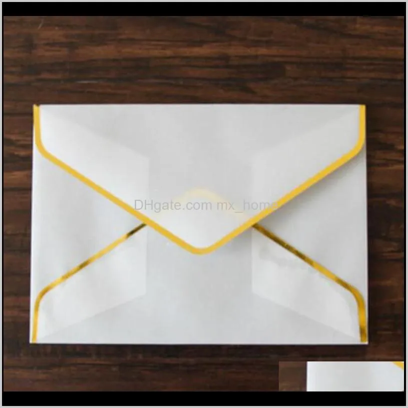 20pcs/set hot stamping printing paper envelope transparent paper envelope wedding letter invitation anniversary