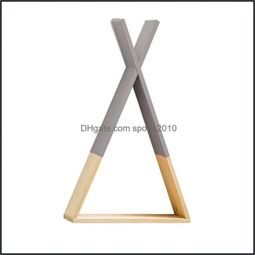 Autre décor décor jardin2021 style nordique triangle en bois belle tenture murale trigon stockage étagère à livres maison enfants chambre de bébé livraison directe