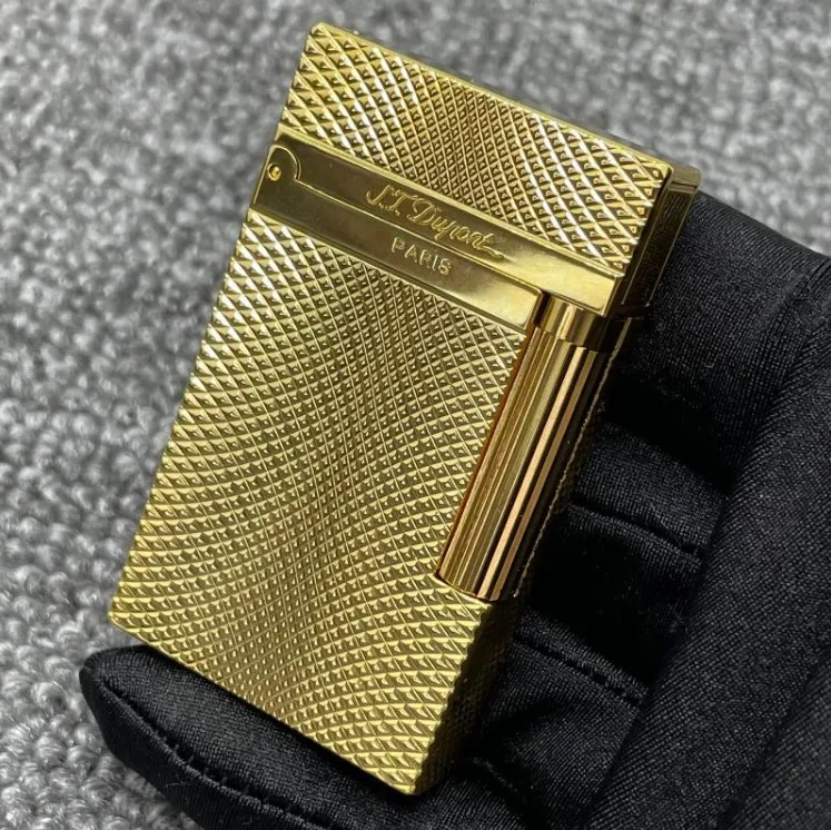 ST lighter bright sound gift with adapter luxury men accessories gold silver pattern for boyfriend gift 1119124719606