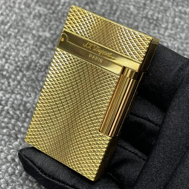 ST lighter bright sound gift with adapter luxury men accessories gold silver pattern for boyfriend gift 111912221I3443107