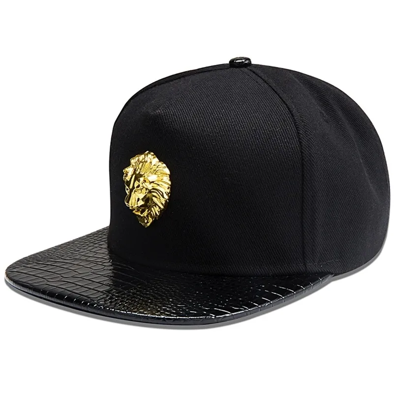 Mannen Vrouwen Klinknagel Lion Head Skull Sunshade Baseball Cap Zomer Sport Zonnescherm Hip Hop Punk Verstelbare Katoen Platte Hoeden P53 220312