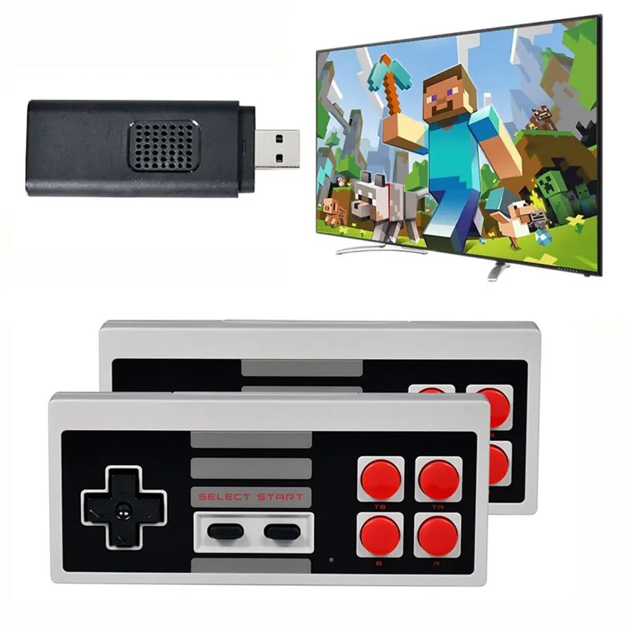 U-01 USB TV 게임 콘솔 스틱 8 비트 2.4G 무선 컨트롤러 Gamepads Bulit-620-in Classic Video Games Player