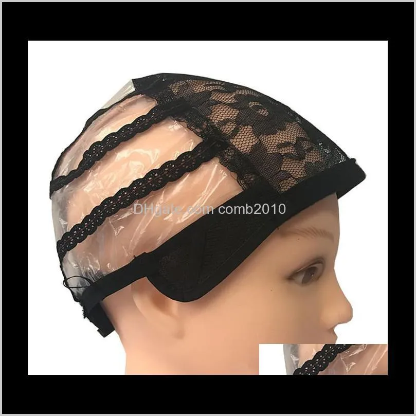 double adhesive lace wig caps for making wigs and hair weaving stretch adjustable wig cap 4 colors dome cap for wig 10pcs