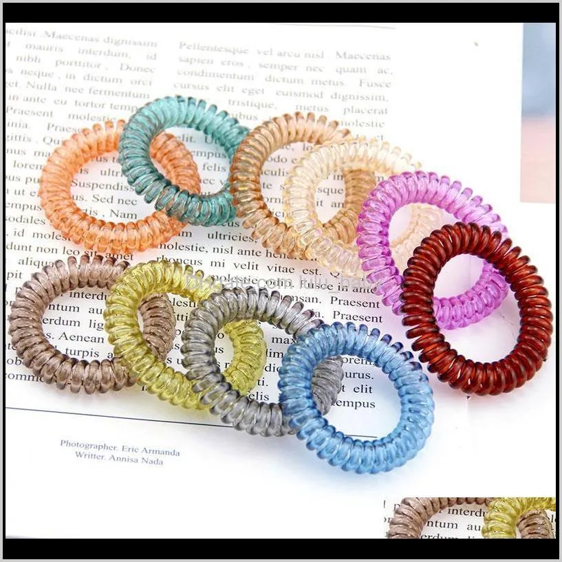 new candy color telephone wire cord hair tie girls kids elastic hair band ring women rope bracelet stretchy scrunchy