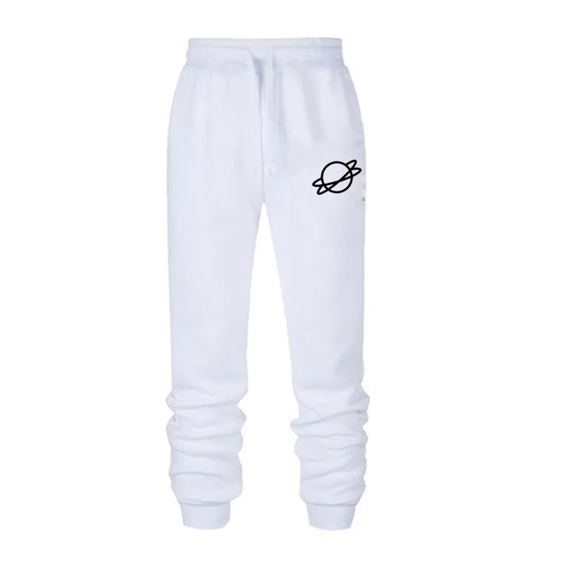 Moda Erkekler Sweatpants Sonbahar Kış Polar Baskılı Uzun Pantolon Açık Joggers Spor Pantolon Rahat Yüksek Bel Spor Pantolon 211201