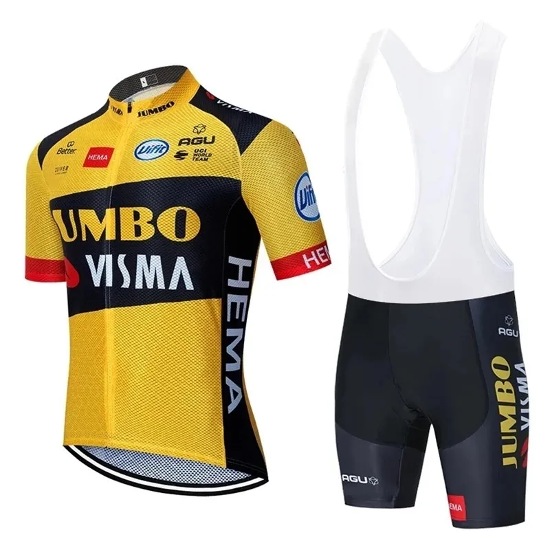 2021 New JUMBO Cycling TEAM Jersey Pantaloncini da bici Quick Dry Wear Ropa Ciclismo Tuta sportiva Summer PRO Bicicletta Maillot Pantaloni Abbigliamento