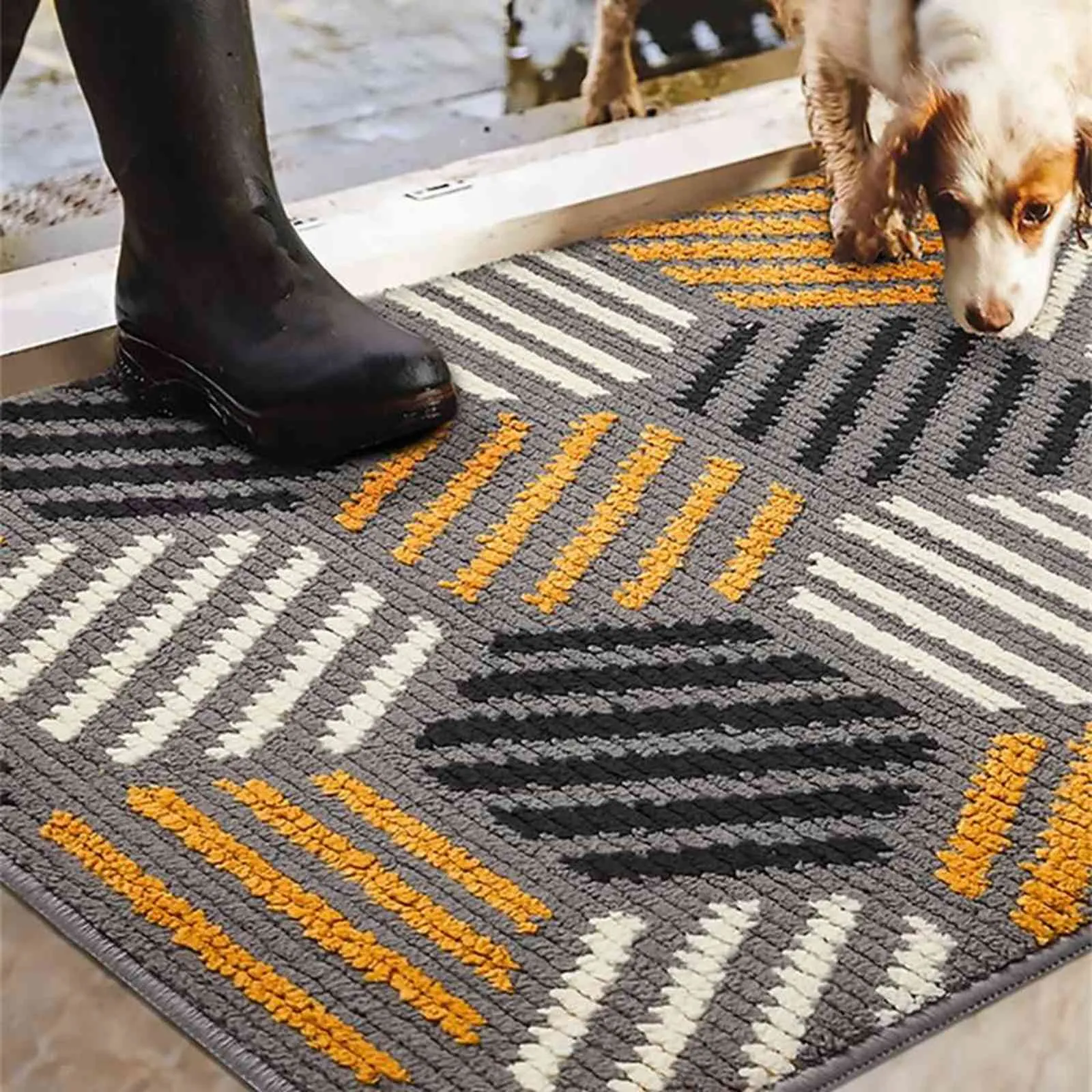 Striped Dust Entrance Door Mat Hall Door Welcome Mats For Front Doormat Wear-Resistant Household Non-Slip Absorbent Rug Bath Mat 211109