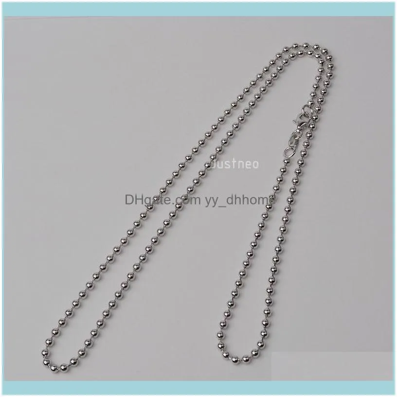 Chains JustNeo Solid 925 Sterling Silver Ball Chain Necklace 20-28inch,Basic For Pendants