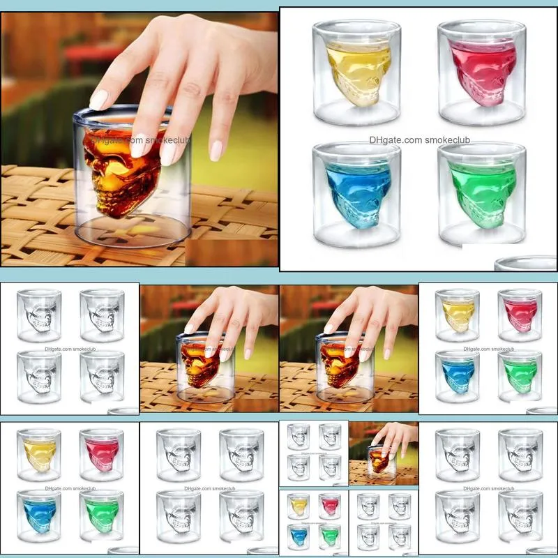 NEW 25ML Wine Cup Skull Glass Shot Glass Beer Whiskey Halloween Decoration Creative Party Transparent Drinkware Drinking Glasses