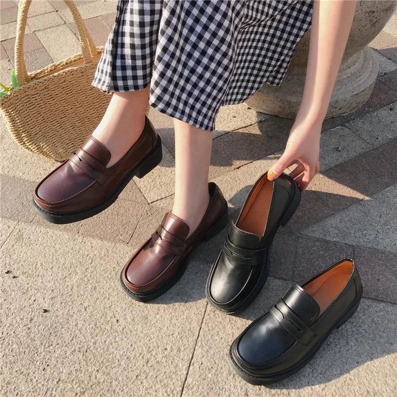 Wholesale Anime Shoes PU Leather Loafers: Japanese Style 