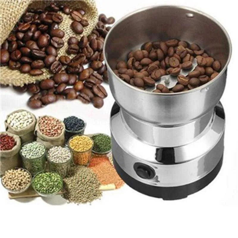 220V 50-400ml Kaffekvarn Elektrisk Mini Bean Nut Bönor Multifunktionell Hem Maskin Köksverktyg 210609