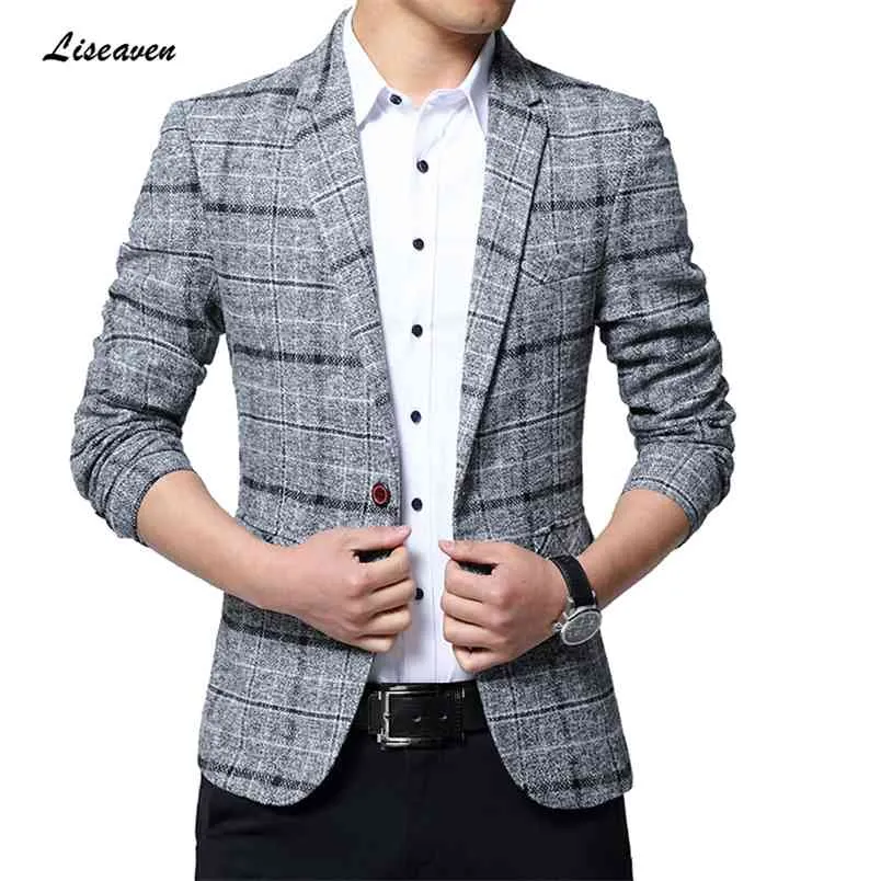 Liseaven Blazers Men Jackor Ankomst Man Plus Storlek 5XL Slim Fit Coat s Blazer Jacket 210811