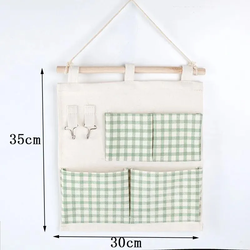 Storage Bags Four Pocket Bag Hanging Wall-mounted Student Upper Bunk Debris Bedroom Remote Control