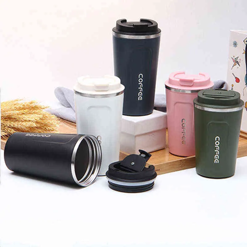 Thermosflasche 380 Ml Edelstahl – Isoliert, Hält 8h Warm / 6h Kalt, Mit Trinkknopf